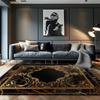 European Luxury Black Gold Living Room Carpets Cloakroom Non-slip Large Area Rugs Leisure Bedroom Coffee Table Washable Foot Mat