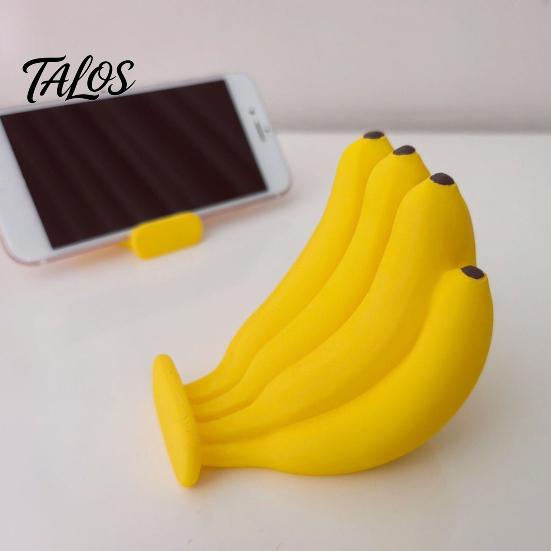Funny Desk Accessories for Office Cute Banana Phone Stand, Fun Desktop Holder, 3D Printed Decorative Cell Cradle Creative Ornament, Stress Relief Gift
