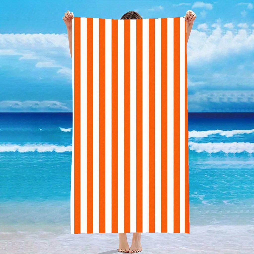Asciugamano da Spiaggia a Strisce Bianche e Blu - Poliestere Assorbente ad Asciugatura Rapida per Spiaggia e Piscina, Morbido e Leggero