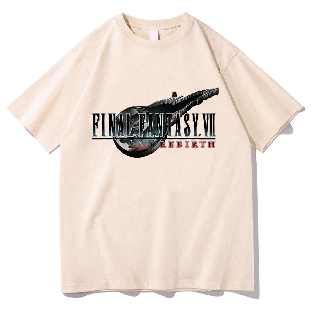 Final Fantasy VII Rebirth Heißes Spiel T-Shirt Retro Harajuku T-Shirt Sommer Baumwolle Kurzarm Top Damen Herren Anime Druck Y2K T-Shirts