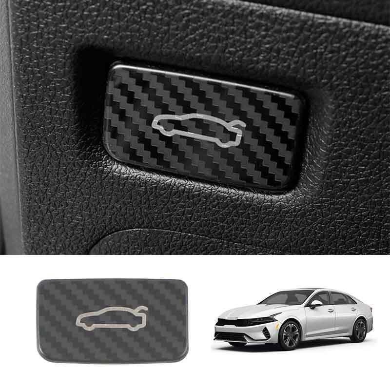 For Kia K5 2021~2023 1PCBack Door Tailgate Switch Cover Trim Carbon Fiber Steel