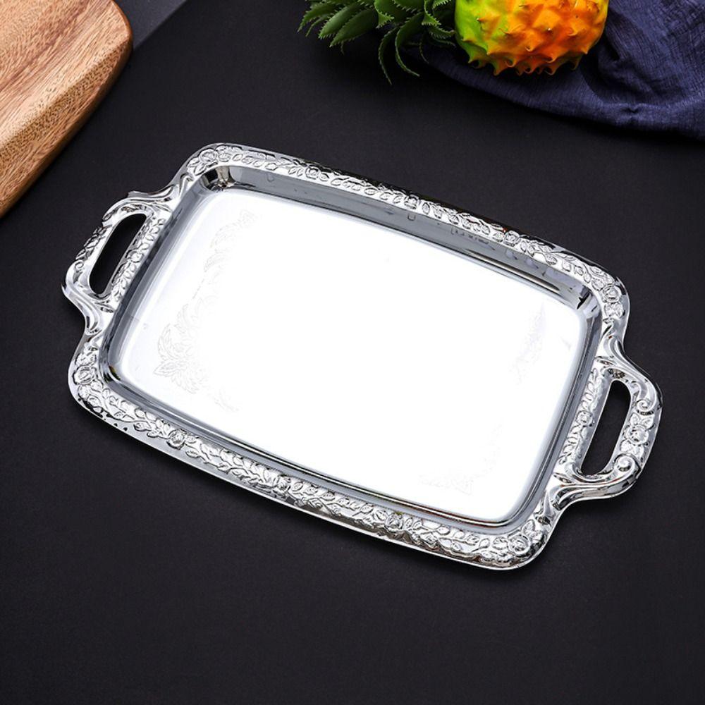 Metal Metal Serving Tray Stainless Steel Storage Tray Portable Charcuterie Tray Kitchen Use