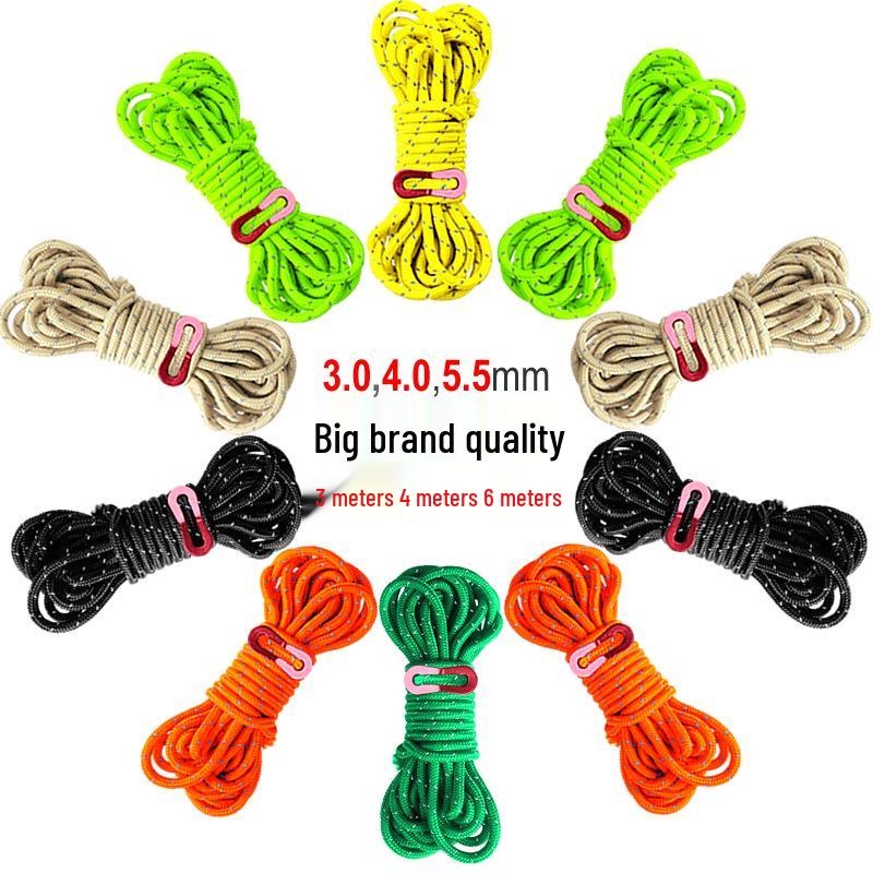 Reflective Wind Rope for Camping Tents - 4mm & 6mm Guy Rope