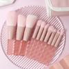 7pcs/10pcs Pink Handle Travel Makeup Brushes Synthetic Foundation Powder Eye Shadows Mini Makeup Brush Set with Brush Bag
