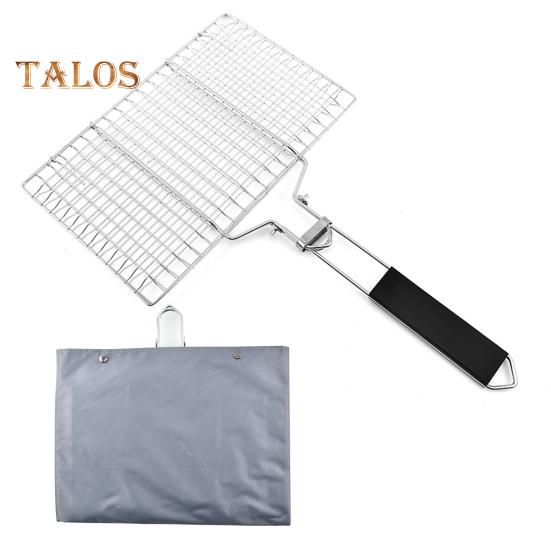 

Сетка для гриля из нержавеющей стали, антипригарный коврик для гриля, устойчивый к ржавчине, инструмент для мяса, овощей, рыбы L