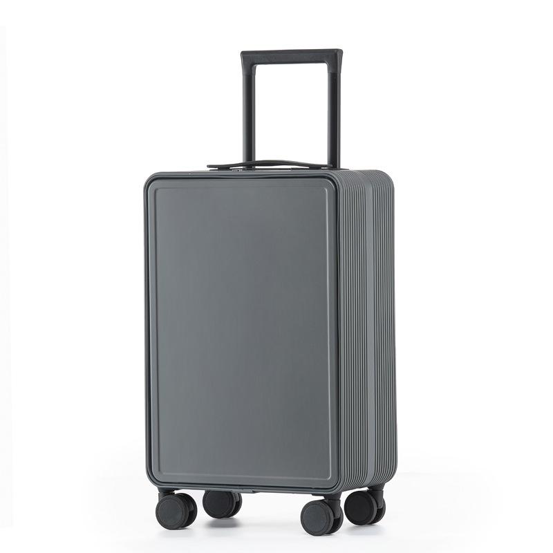 20-Inch Front-Opening Carry-On Trolley with Laptop Compartment, Aluminum-Magnesium Alloy Suitcase