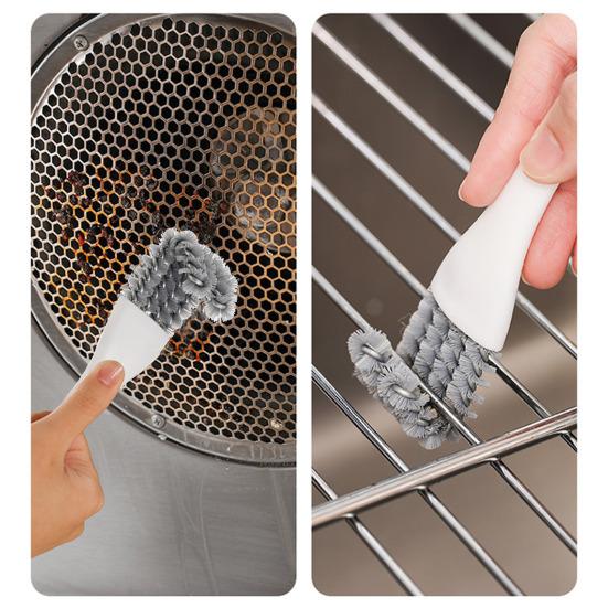 5 Peças Escova de Limpeza de Grelha Cerdas Espirais de PP Cabeça de Gancho em V Escova de Limpeza 360 Graus Cabo Ergonômico Removedor de Sujeira de Grelha Dois em Um