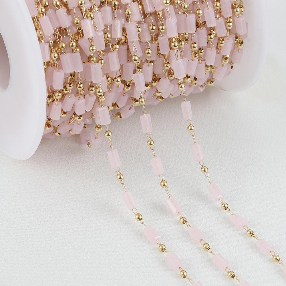 1Meter KC Gold Cuboid Cube Beads Chains Bohemian Necklace Chain for Choker Bracelets Handmade Jewelry Making DIY Accessories