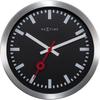 Wall and Table Clock - NeXtime - Station - Ø 35 Cm - Aluminium - Brushed Black