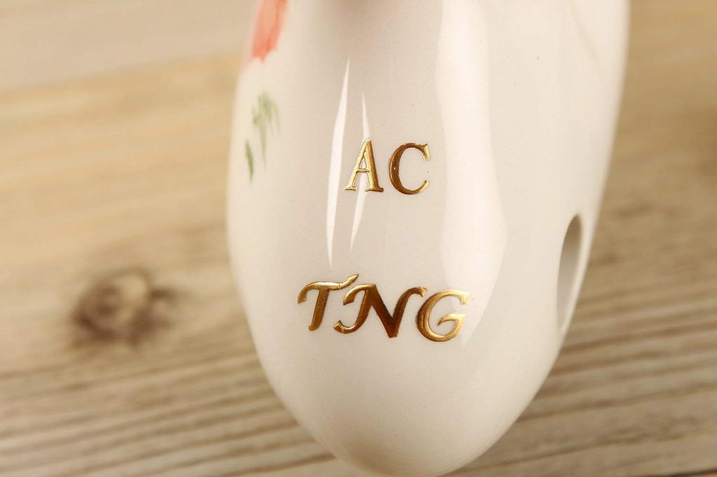 TNG Ocarina Musikkinstrument Enkel Finish Høy Klasse C Tone AC Chart Ocarina Wind Wind Glaze Finish Blomstermønster [12 hull/Alto/Glaze