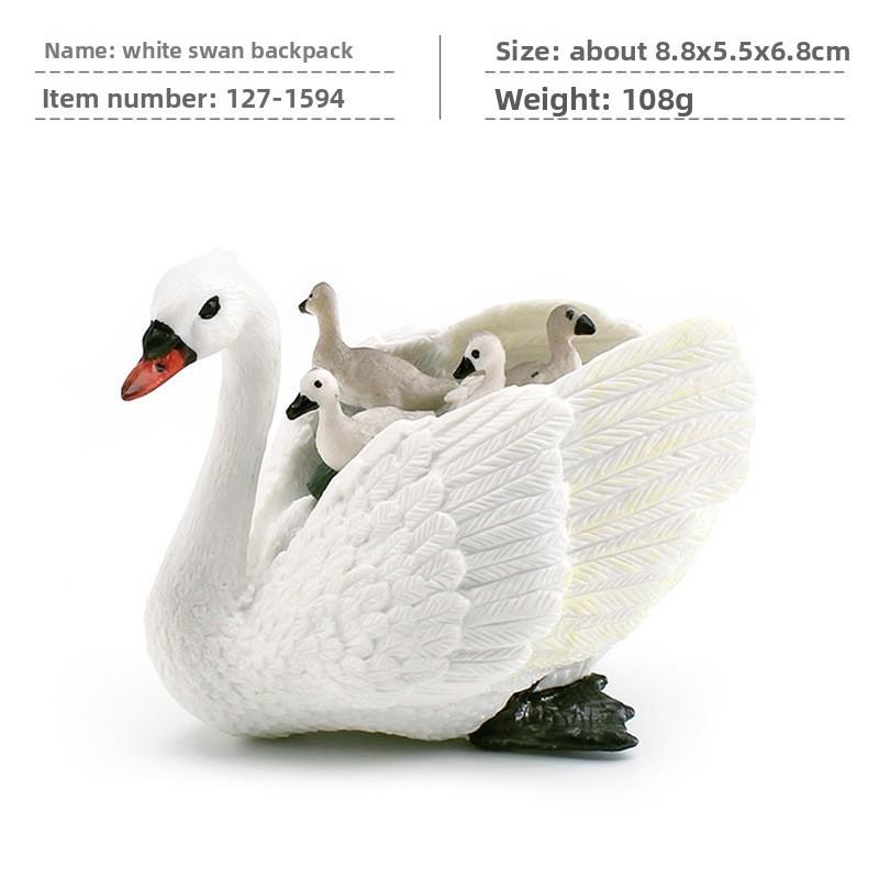 Realistic Figures Animal Model With Ducks Rooster Swans For Decorative Display