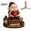 Wooden Holiday Wall Art Christmas Table Sign, 2D Flat Santa Claus/Snowman Reading Desktop Ornament Winter Party Decorations with Stand, Tabletop