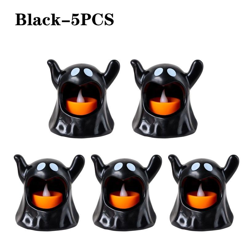 Halloween LED Electronic Candle Light Black White Modern Night Lamp Plastic Decoration for Creepy Atmosphere Halloween Ornament