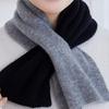 100% Wool Scarf Women Short Style Neck Protection Warm Autumn Winter Perforated Versatile Color-blocked Knitted Small Scarf