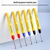 2Pcs 33mm Red/Blue/Black Long Head Marking Pen Woodworking Decoration Deep Hole Waterproof Pen Multipurpose Marking Tool