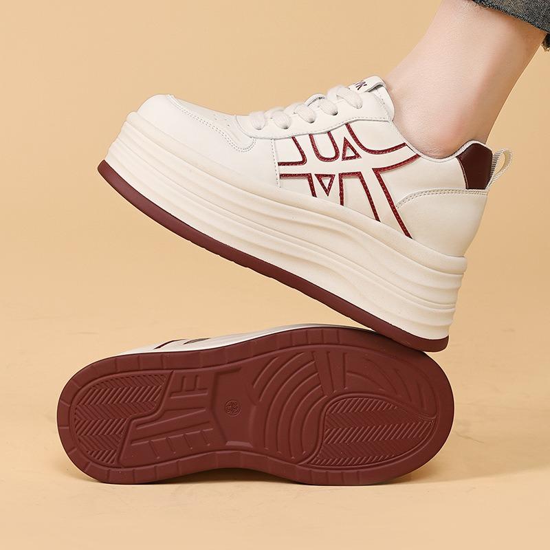 Thicksoled Inner Height Increase Cm Highend Silver Little White Shoes Women's Spring New Small Casual Sports Shoes