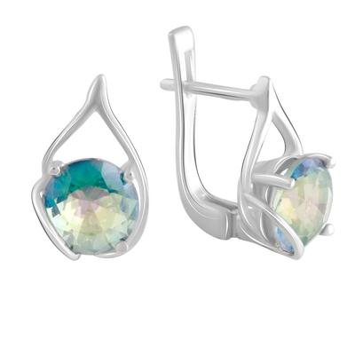 Boucles d'oreilles en argent avec topaze mystique 2.913ct (2089766)
