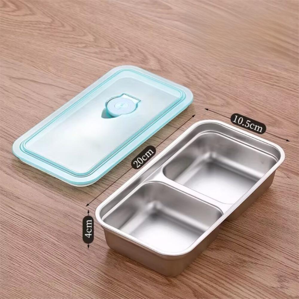 Double Compartment Snack Box Stainless Steel Lunch Box Travel and Outdoor Campin