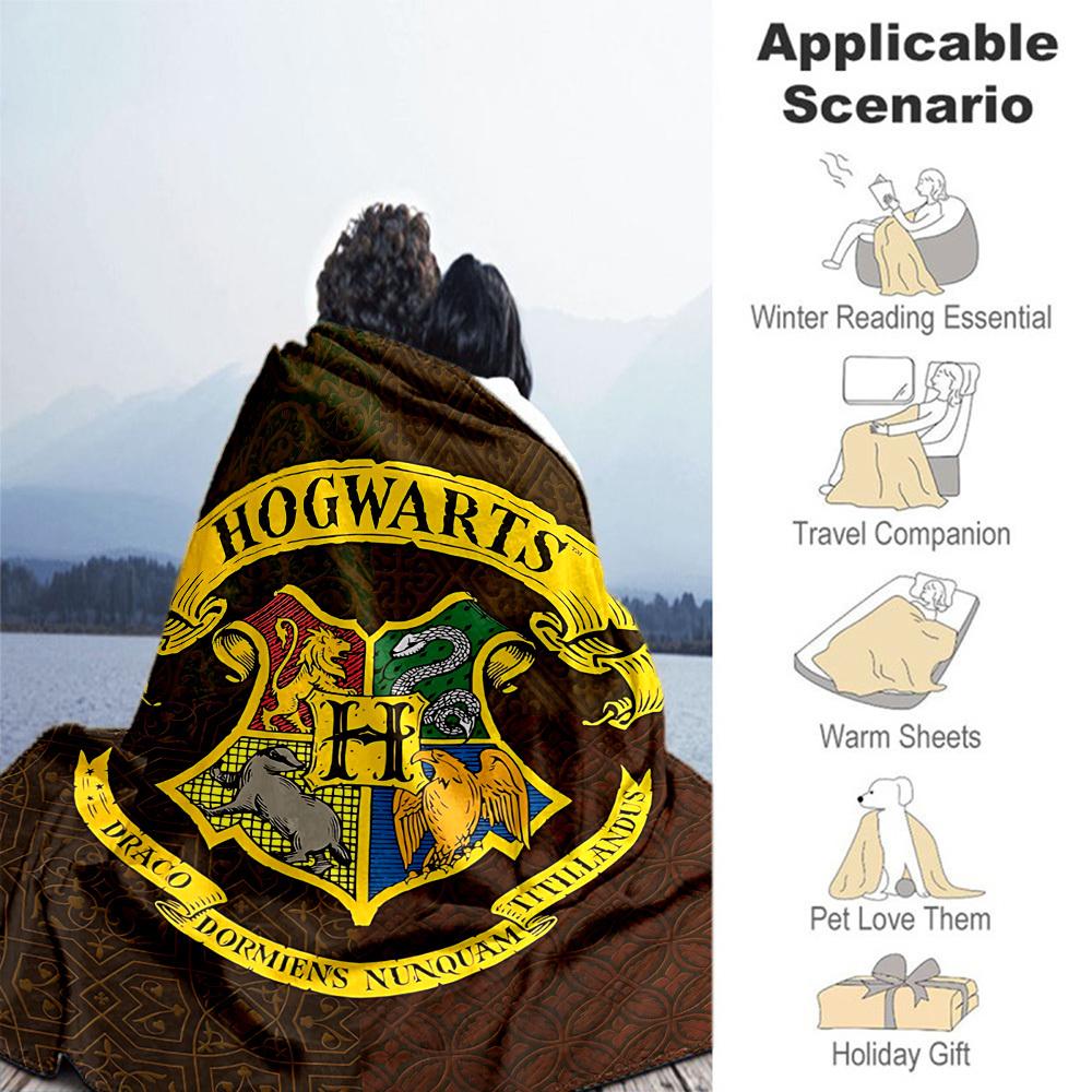 1pc Hogwarts Crest Ravenclaw Outdoor Flannel Throw Blanket All Season Soft Warmth,Home Decor 1031219