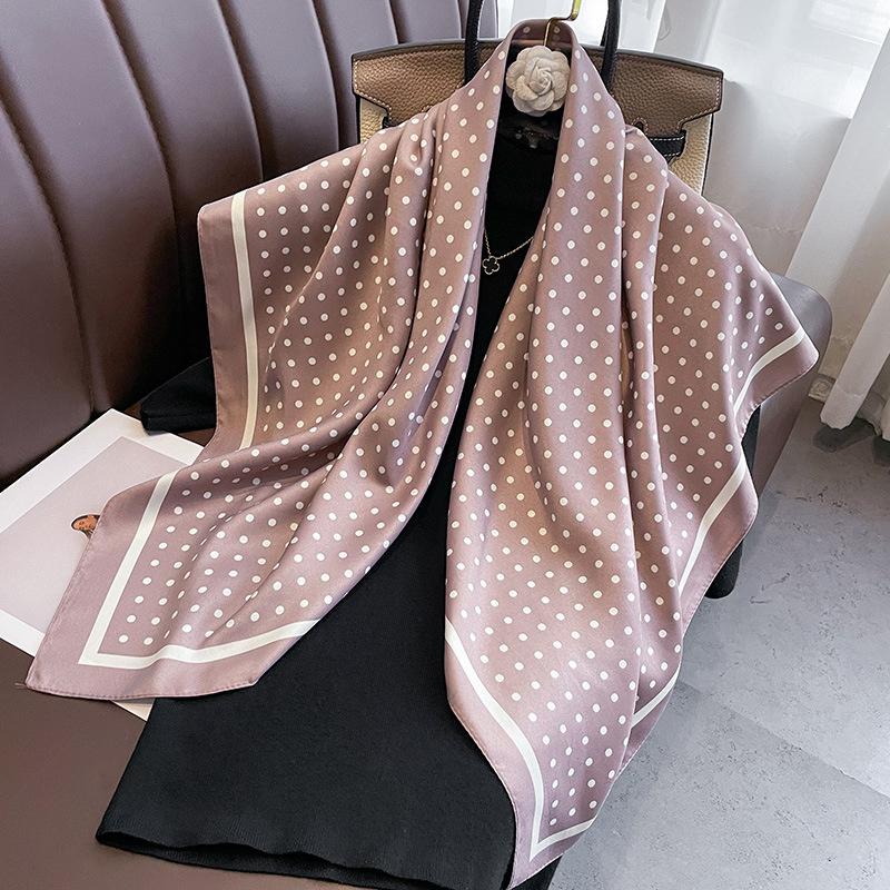 Silk Shawl 90cm Square Scarf Women Neckerchief Female New Headband Hair Bands Print Foulard Soft Hijab Wrap Bandana