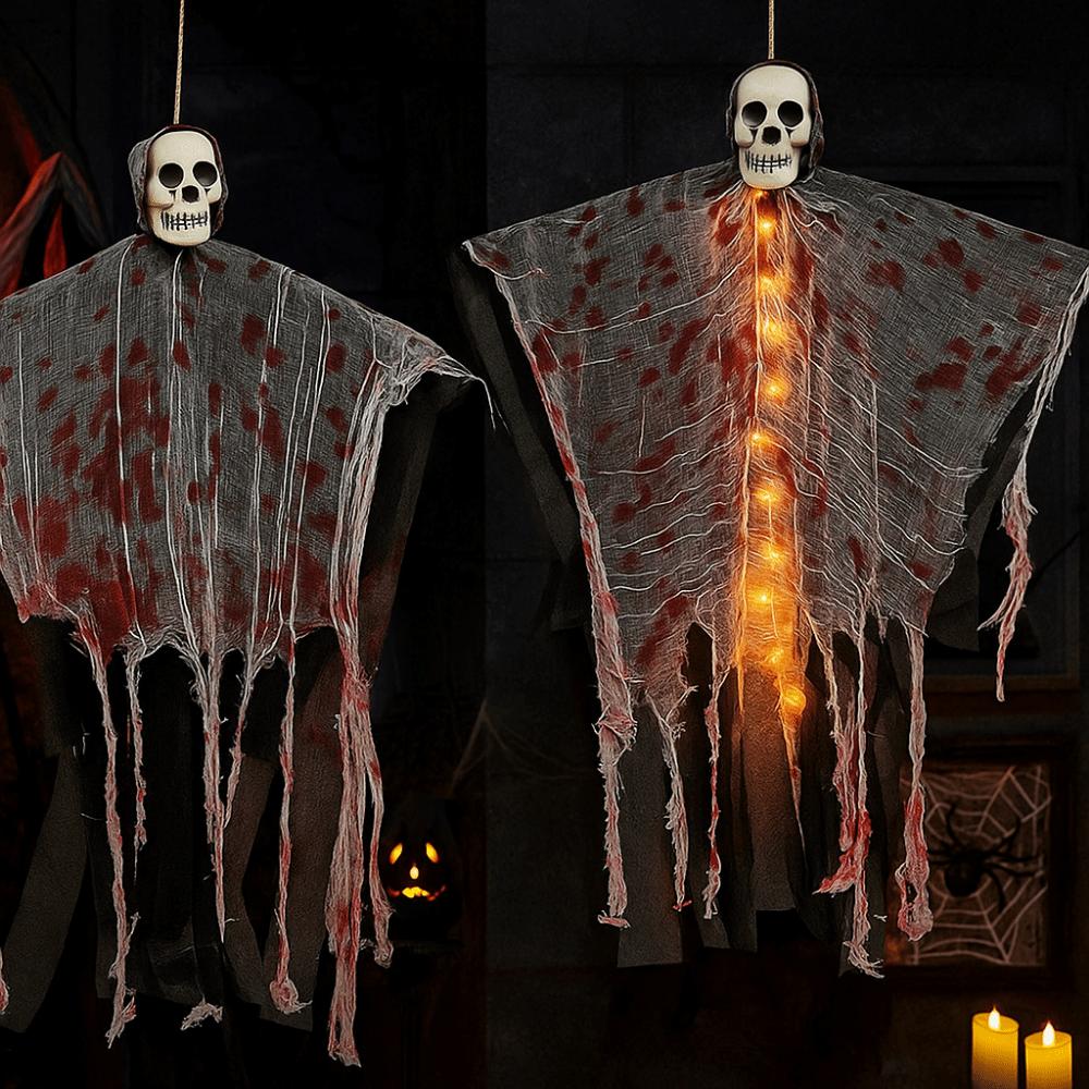 Realistic Hanging Skull Skeleton Props Spooky Skeleton Ghost Ornament  Party Supply