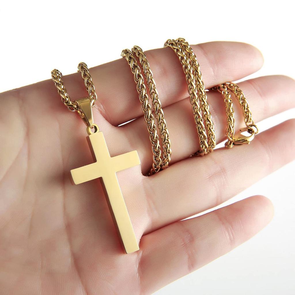 Titanstahl Kreuz Anhänger Halskette Hip Hop Persönlichkeit Schmuck Mode Nischen Accessoires Neuankömmling