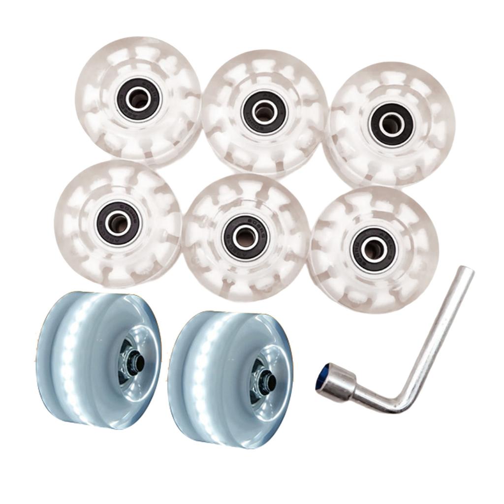 Quads Skate Replacement Wheels with Bearings, Roller Skate Wheels Wear Resistant Wheels for Double Row Skate Skateboard