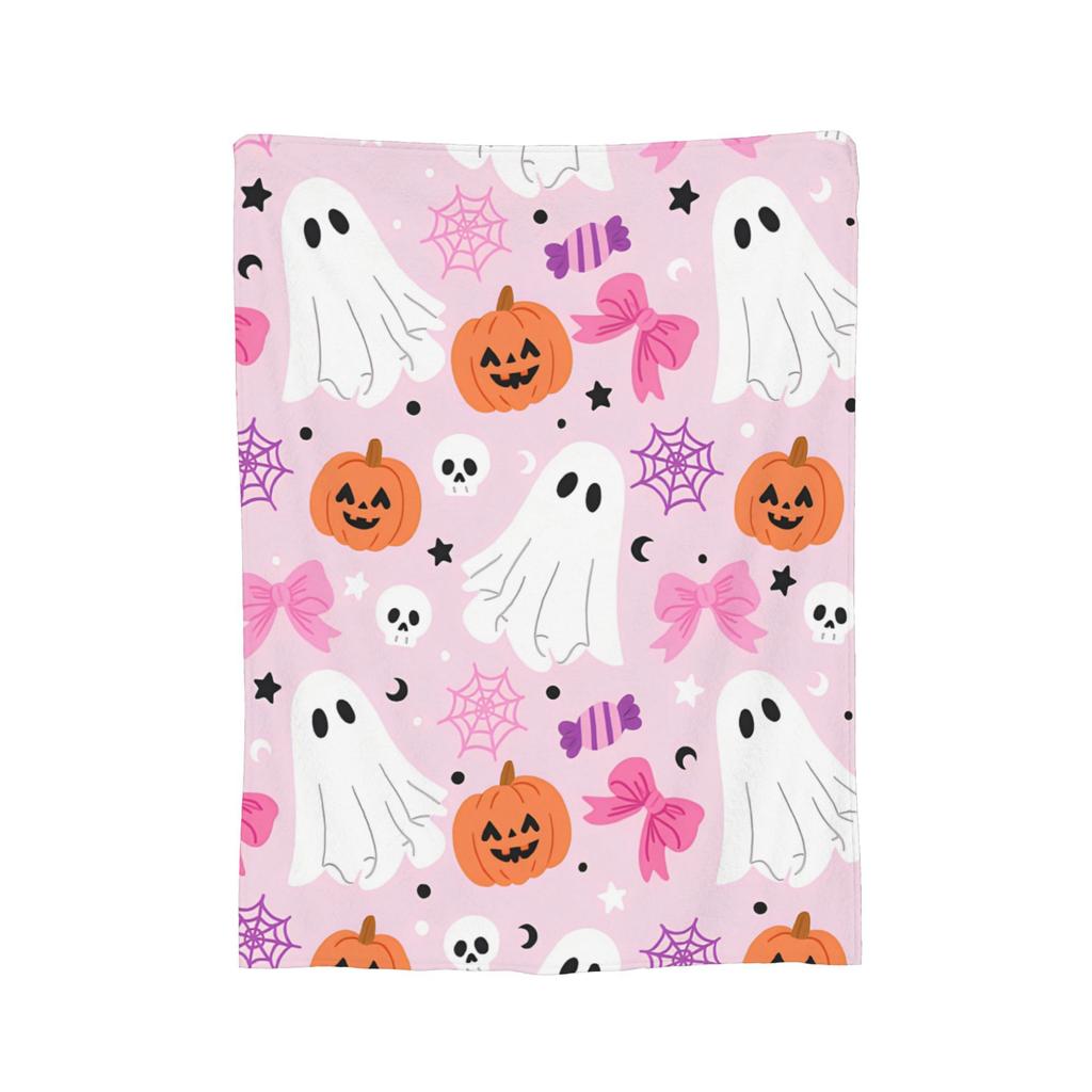 Halloween Ghosts Foral Blankets Fleece Summer Air Conditioning Pumpkin Portable Super Soft Throw Blanket for Home Travel Quilt