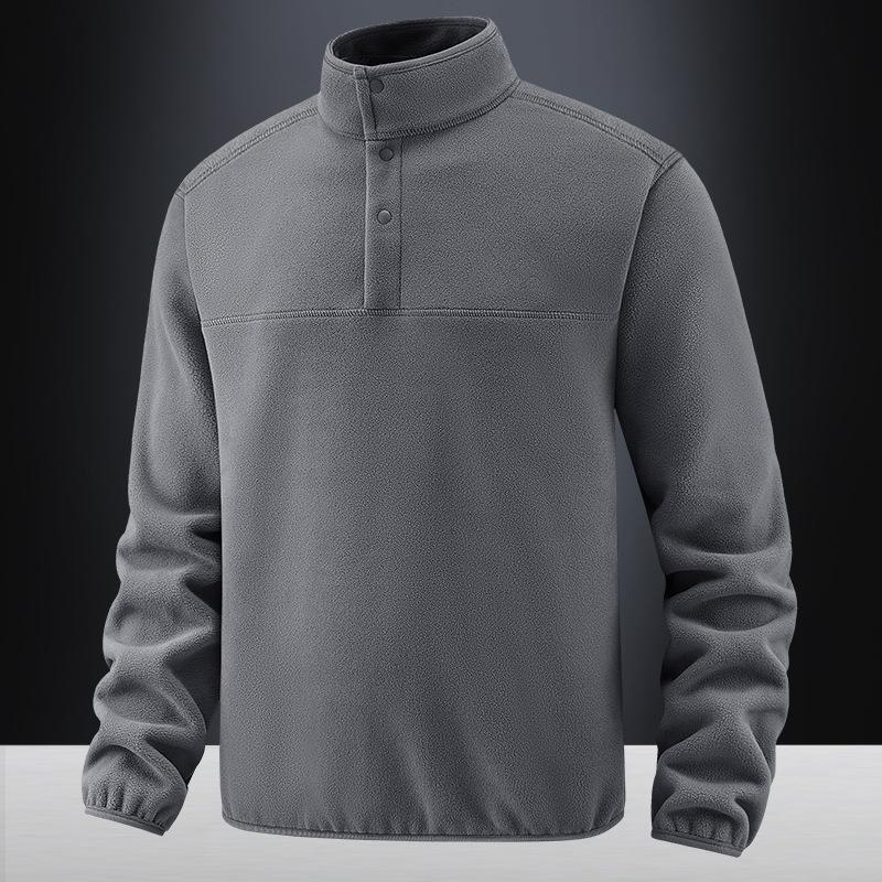 New Autumn and Winter Men's Fleece Jacket with Fleece Men's Stand-up Collar Jacket Men's Thermal Sweater