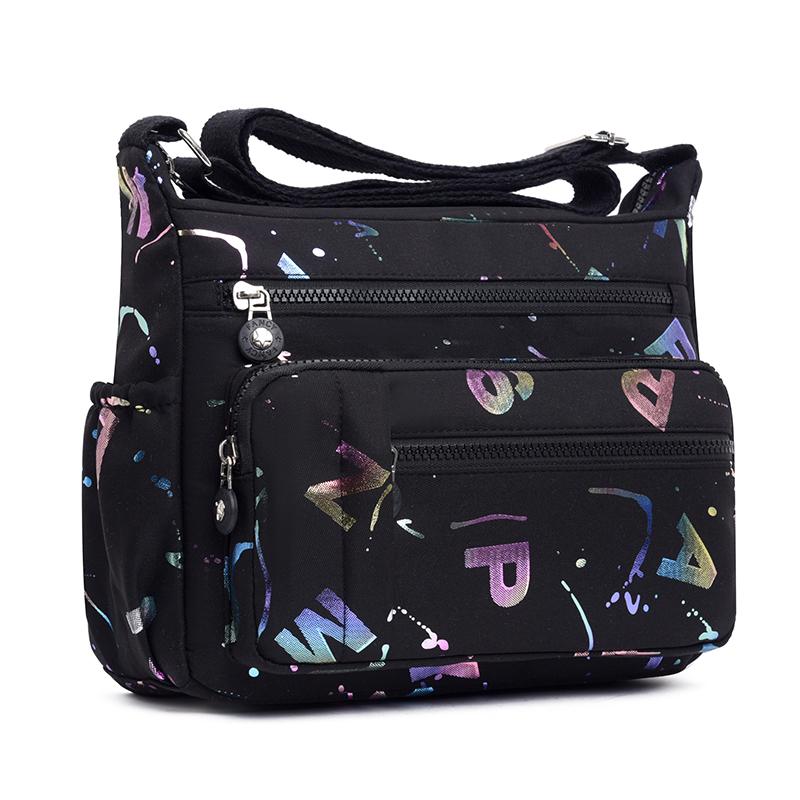 Vodotěsná dámská taška přes rameno Velkokapacitní multifunkční módní taška Messenger Vícevrstvá dámská kabelka Crossbody kabelka