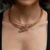 IngeSight.Z 5 Styl Jednoduchý Trendy Nerezová Ocel Zirkon Srdce Vodní Přívěsek Náhrdelník Luxusní 18K PVD Pozlacený Choker Šperky