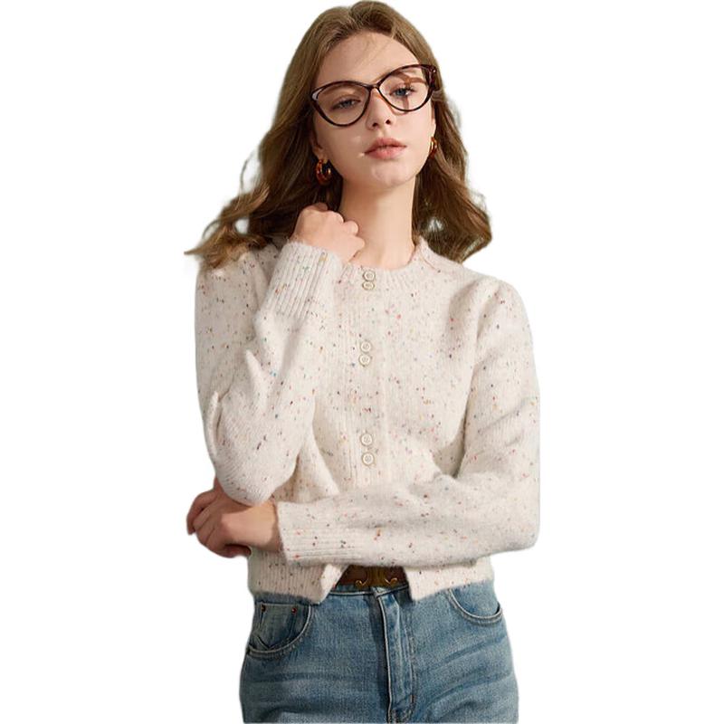 

Sancai Duxing Women s Sesame Dot Knit Cardigan XL