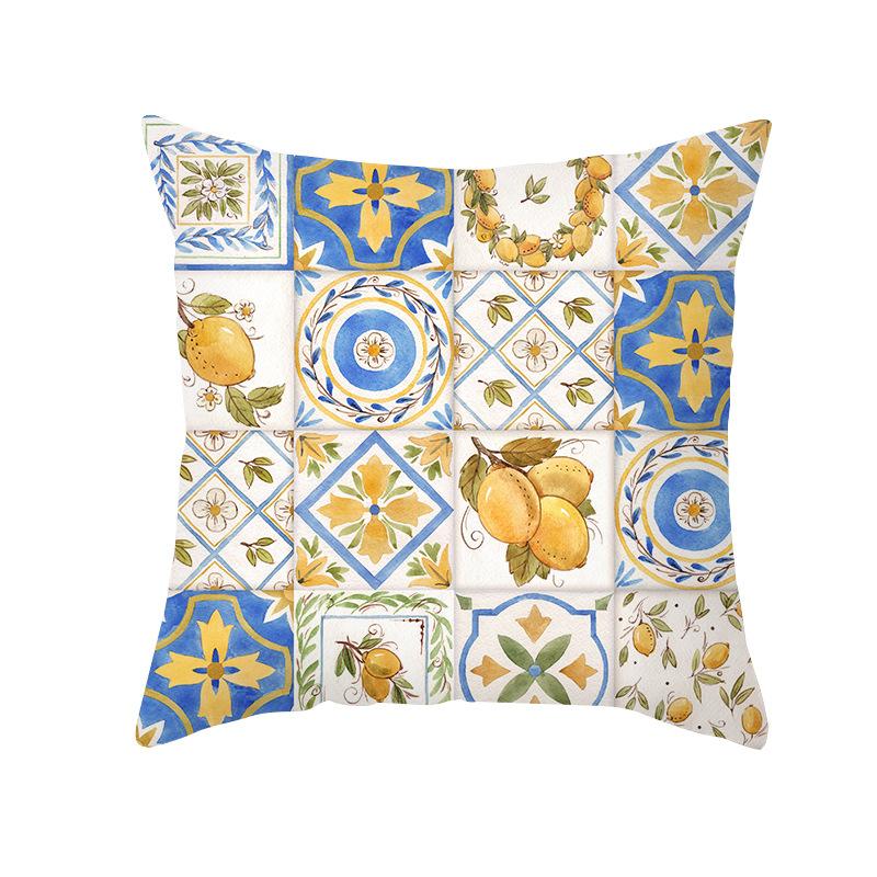 Nordic Sofa Pillow Cover Small Fresh Fruit Print Peach Skin Cushion Cover Office Pillow Cover Home