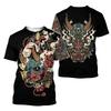 New Warrior Tattoo Men's T-shirt 3D Printed Art Mask Tattoo Short Sleeve T-shirt