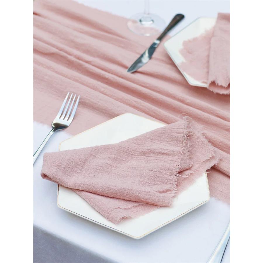 1 Stück Stoffservietten, waschbar, Tischservietten, quadratisch, rustikale Fransenservietten für Hotel, Weihnachtsessen, Tischdekoration