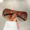 Rimless Luxury Brand Designer One Piece Sunglasses Women For Men Popular Sun Glasses Diamond Pink Punk Silver Snake Shades