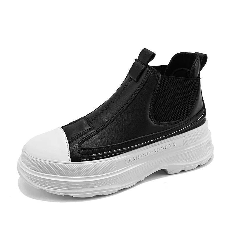 Fashion Black High Top Chunky Sneakers Men Streetwear Platform Lightweight Mens Trainers Casual Designer Shoes Male Sneakers