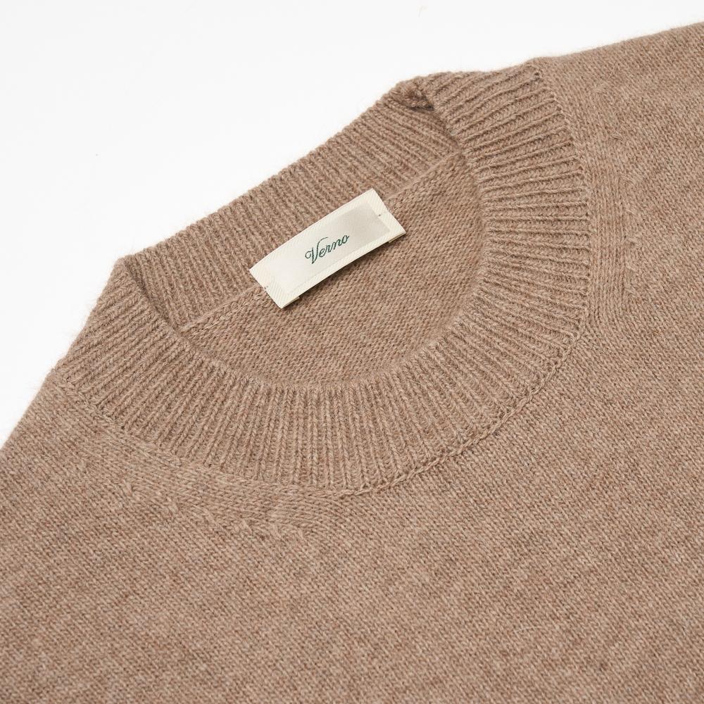 VERNO 24Fw Fox Crew-Neck Knit Beige