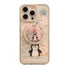 Magnetic Bracket 15Promax Cute Penguin Animal IPhone 16 Mobile Phone Case 14 Suitable for 13 Anti Fall 12 Soft Sleeve