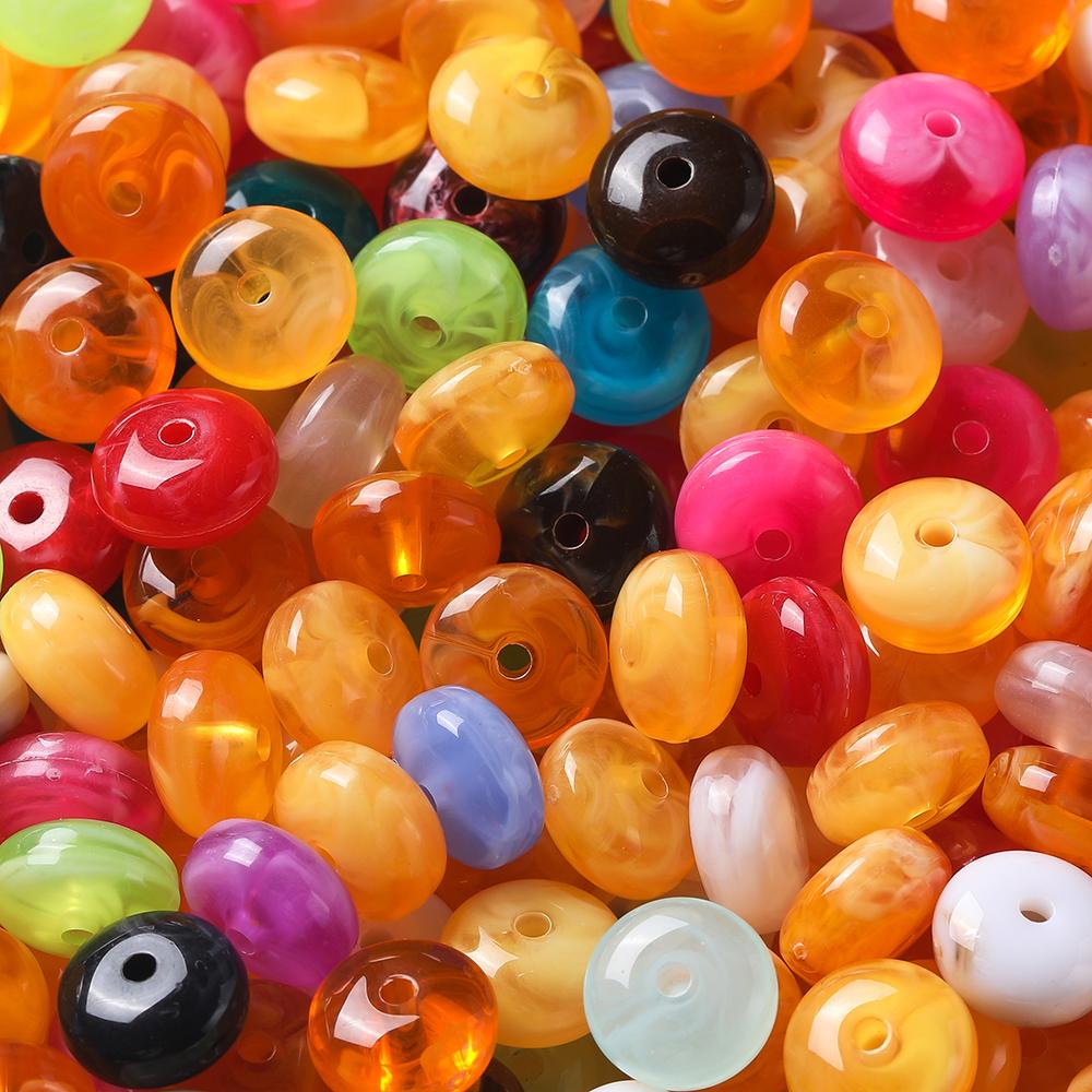 50 шт. Цветные Акриловые Двухцветные Бусины Плоские Круглые Распорки Россыпью для DIY Серьги Ожерелья Браслеты Изготовление Украшений Фурнитура