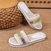 Foreign trade summer new one-character flat-bottomed slippers women's decorative fish mouth low-heeled casual cool slippers