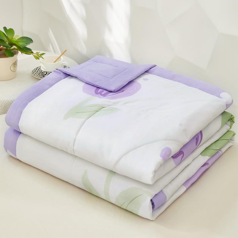 Summer Cool Cotton Quilt: Lightweight, Printed, for Double or Single Bedding