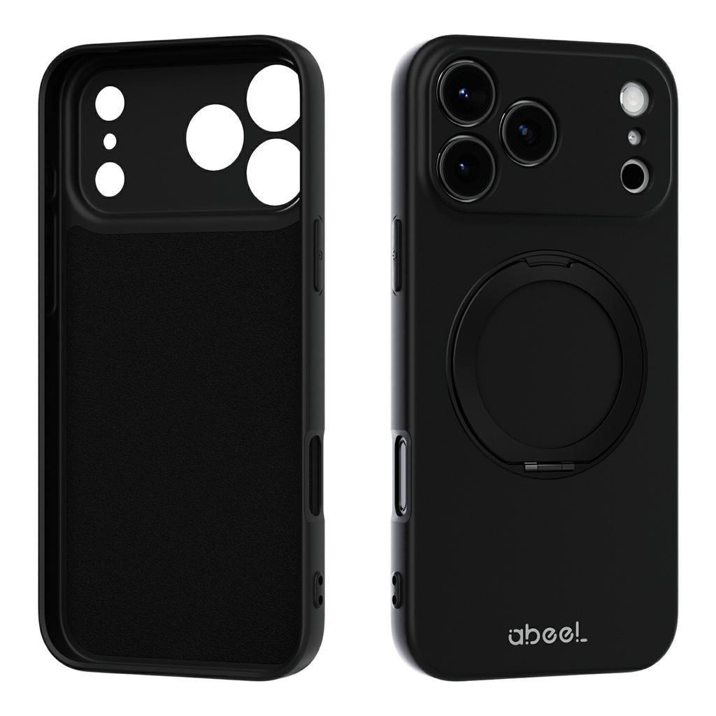 ABEEL For iPhone 17 Pro Max Magnetic Case Kickstand Skin Touch Liquid Silicone Phone Cover