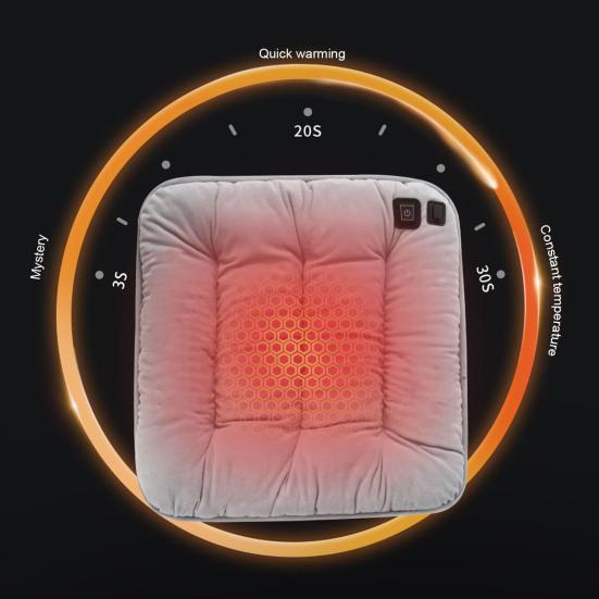 Cuscino per Sedile Riscaldato con 3 Livelli di Temperatura Lavabile Spegnimento Automatico 4 Ore