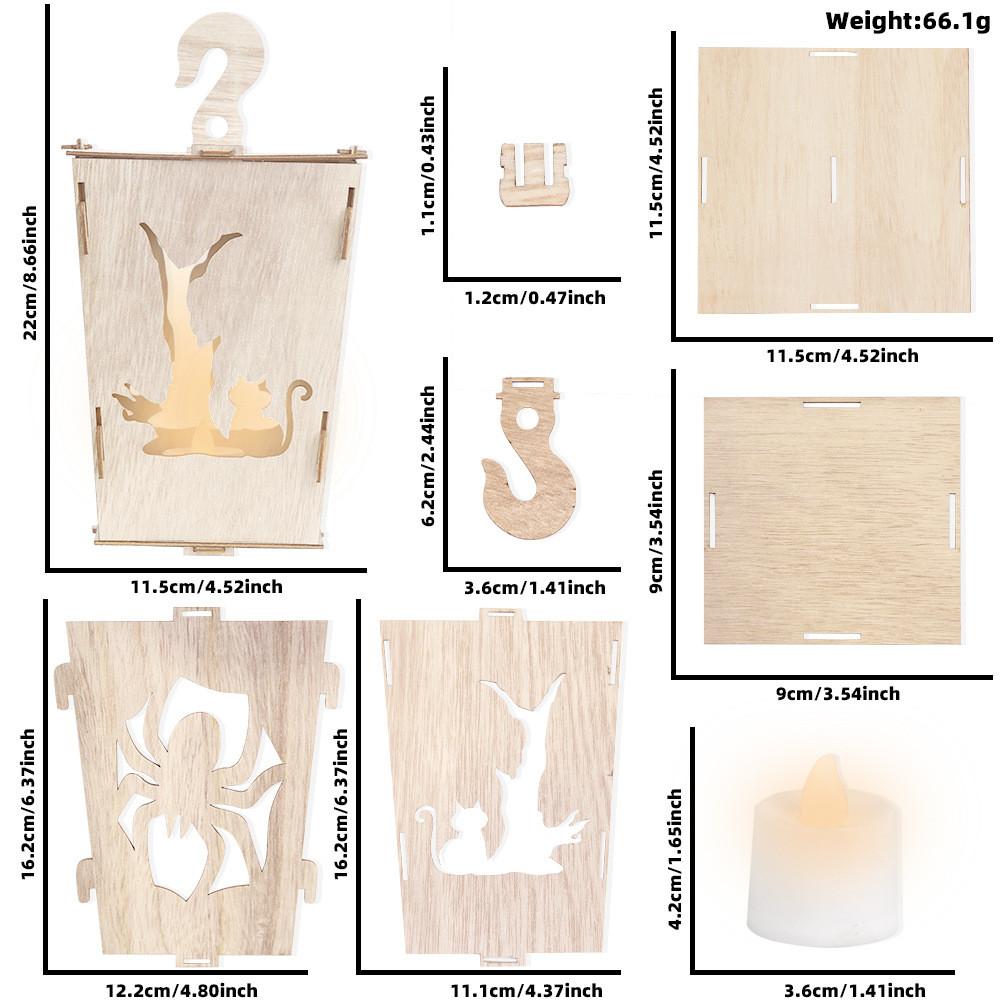 Alluring Halloween Wooden Lanterns With Creepy Ghost And Demon Designs For Holiday Atmosphere