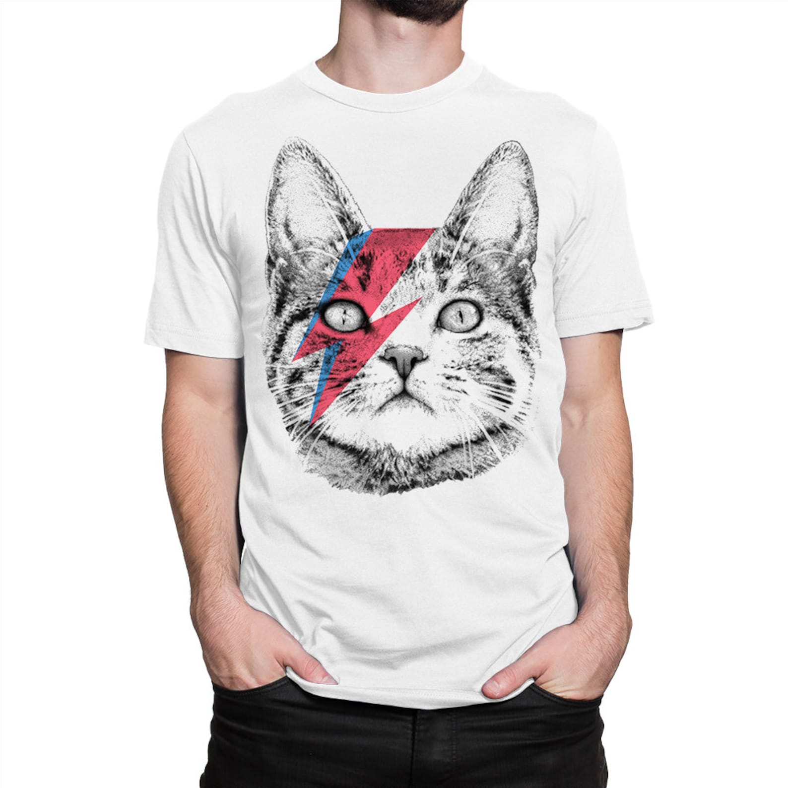 Kitty Stardust Funny Art T-Shirt, David Bowie Cat Tee, Men s Women s All Sizes (wr-264) 3XL