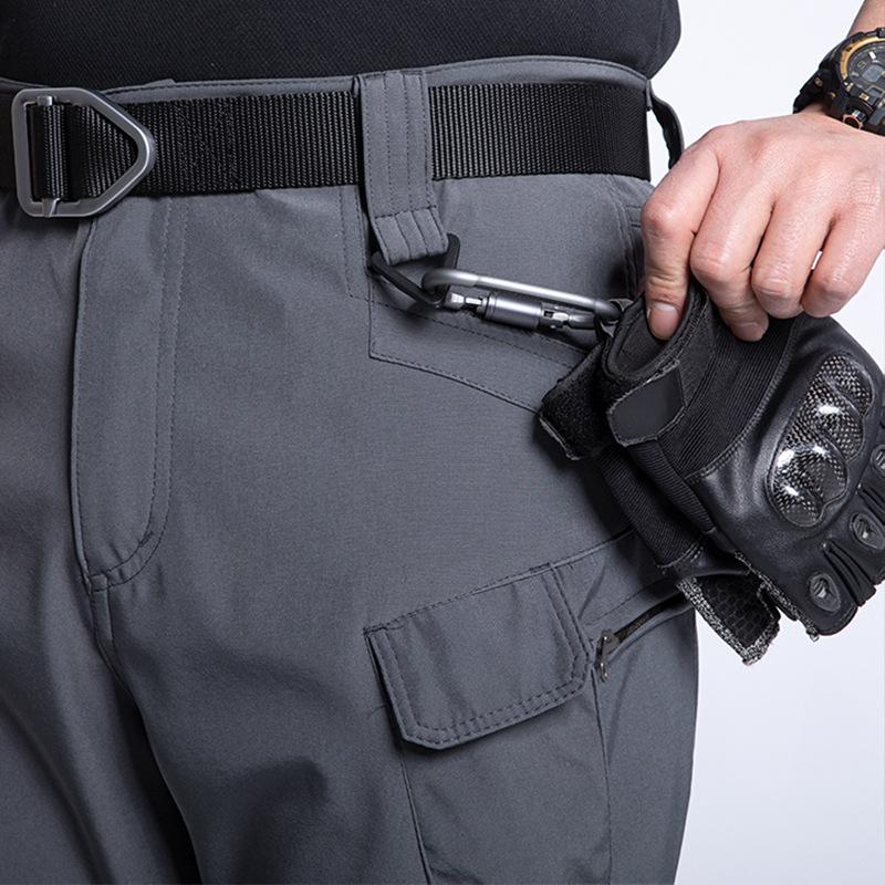 Pánské outdoorové sportovní trekingové fleecové kalhoty tepláky vícekapsové kalhoty městské teplé cargo kalhoty