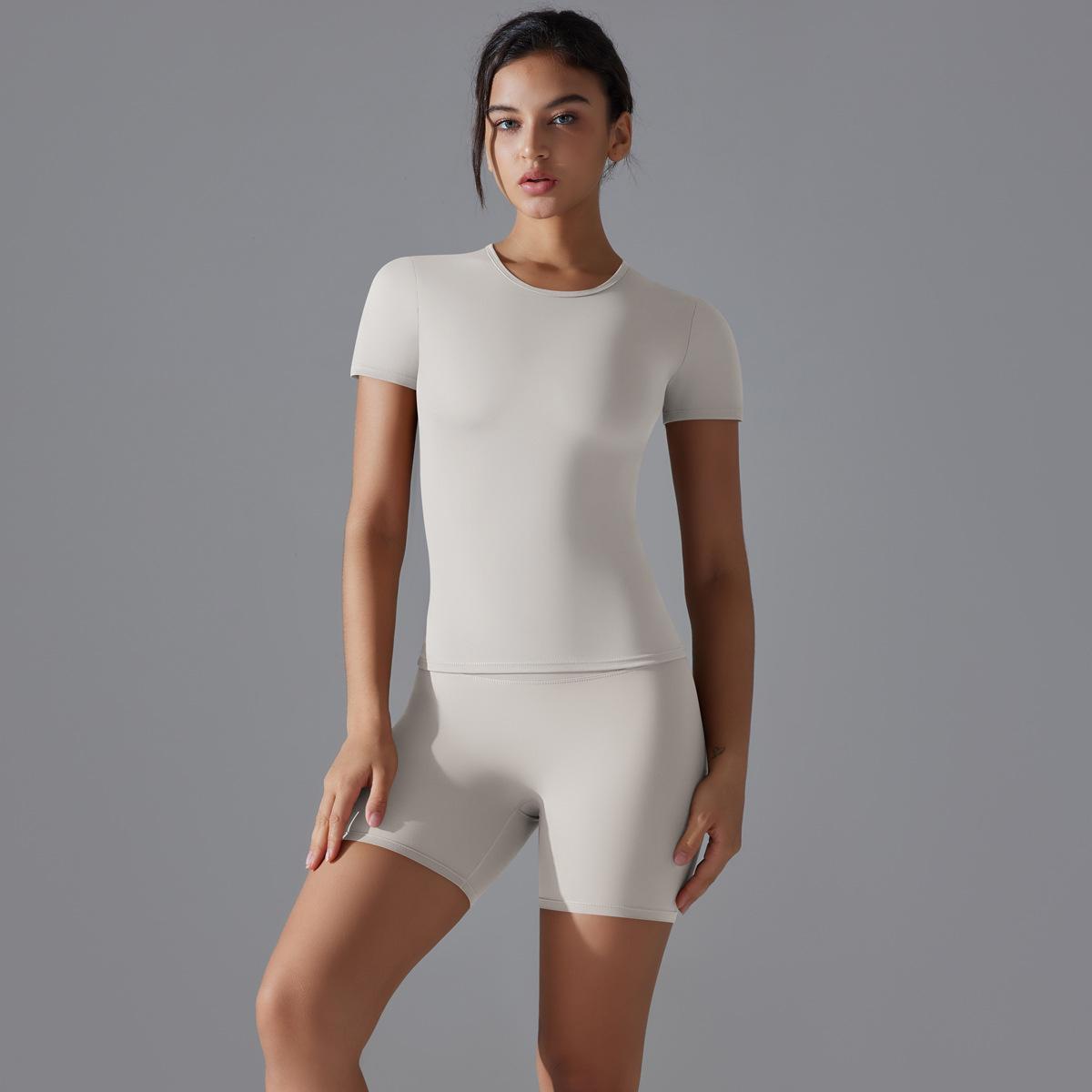 

Весенне-осенняя футболка, быстросохнущий костюм для йоги, облегающий фитнес-топ с коротким рукавом, рубашка-накидка, спортивный костюм для бега на открытом воздухе, женский XL белый