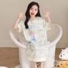Cartoon Style Girls' One-Piece Summer Nightgown - Thin, Cute, Soft for Medium/Older Kids, Ideal for Home Air Conditioning.