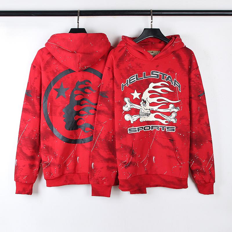 Retro mikina Hellstars s ručně malovaným graffiti - Trendy design s odlupující se barvou a barvením blátem